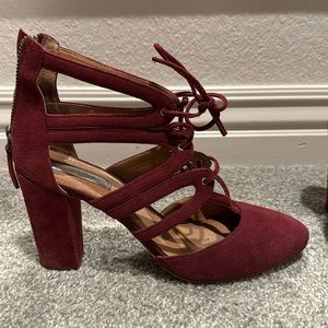 Halogen Maroon Block Heel